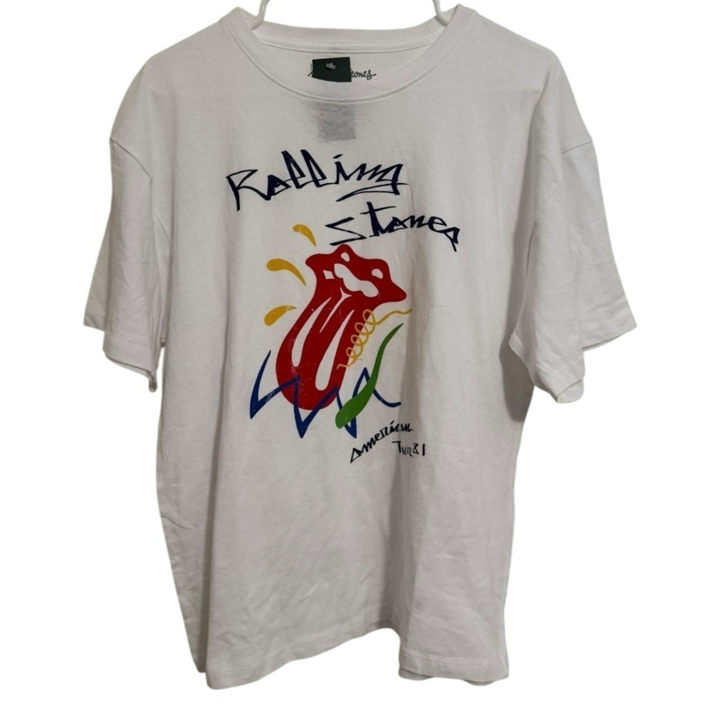 Rolling Stones American Tour 81 Shirt Mens Medium White Graphic Band Tee